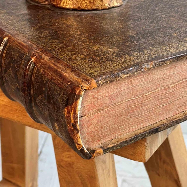 Metal Antique Leather Book Table Lamp For Sale - Image 7 of 10