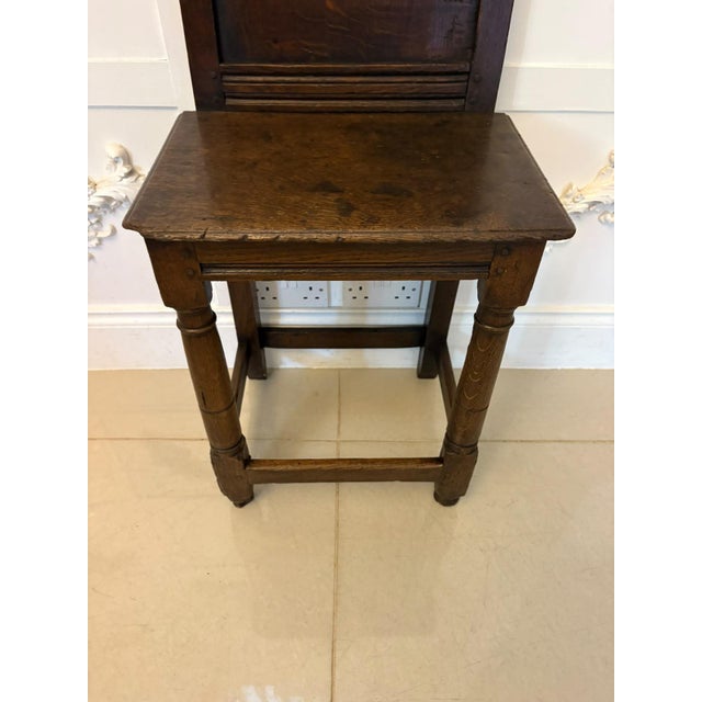 Brown Antique English Oak Correction Chair, 1680 For Sale - Image 8 of 15