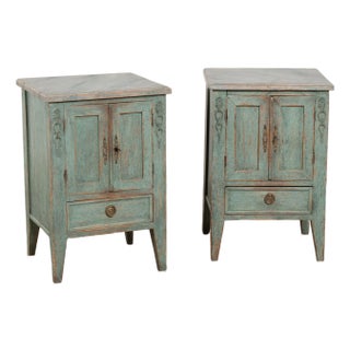 Pair, 19th Century Swedish Gustavian Style Nightstands Small Cabinets For Sale