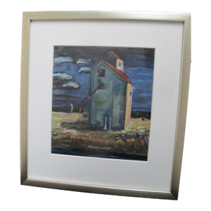 Kelley Cooper Framed Contemporary Oil Painting Silo VII - Waterway