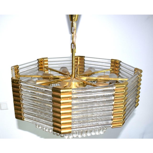 1970s Large Gold-Plated Crystal Chandelier by Bakalowits & Söhne Vienna, 1970s For Sale - Image 5 of 10