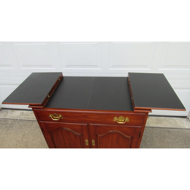 Brown 1980s Henkel Harris Server Bar Cherry Designer Chest For Sale - Image 8 of 9
