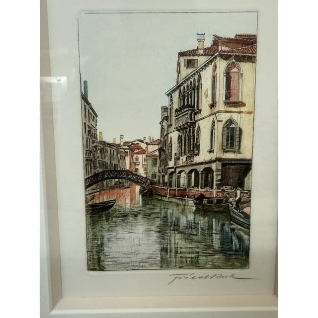 Friedrich Color Engravings of the Venice Canals, Set of Three For Sale - Image 10 of 11