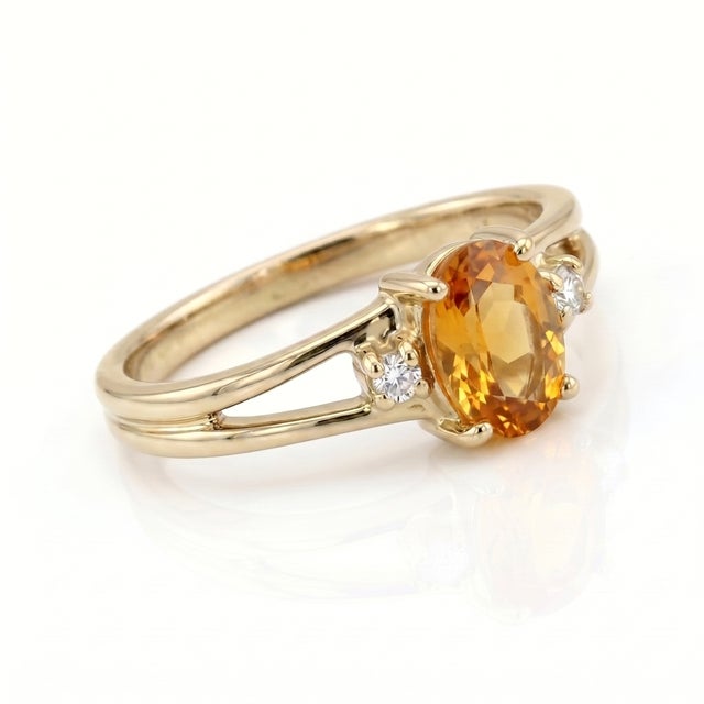Not Yet Made - Made To Order Citrine & Cz Engagement Ring in 925 Sterling Silver Us 7 For Sale - Image 5 of 5