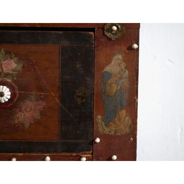 Antique Painted Folk Chest of Drawers in Wood, Austria, 1900 For Sale - Image 9 of 11