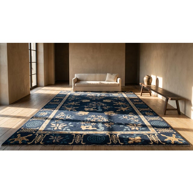 Textile Late 19th Century Chinese Peking Carpet For Sale - Image 7 of 9