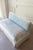 Sky Blue Vintage Hollywood Regency Velvet Settee, Armless Slipper Sofa With Bullion Fringe For Sale - Image 8 of 14