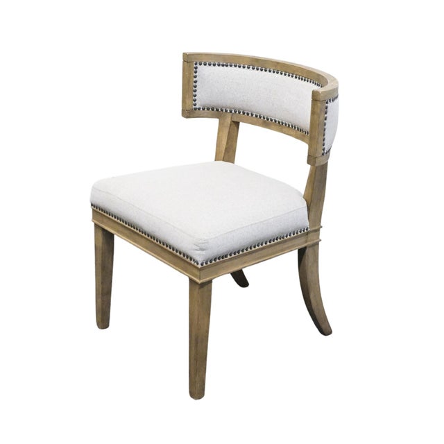 FOUR HANDS FURNITURE Carter Contemporary Modern White Washed Oak Dining Side Chair 32" High 22" Wide 22.5" Deep Seat:...
