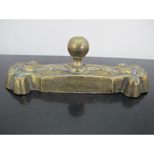 Victorian Antique Brass & Cast Iron Fancy Paperweight or Doorstop For Sale - Image 4 of 8