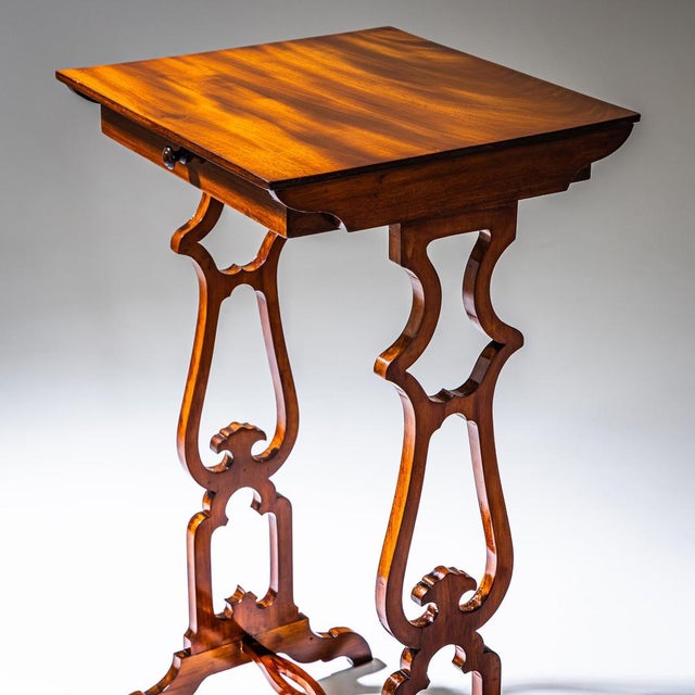 Maroon Biedermeier Side Table, 1840 For Sale - Image 8 of 10