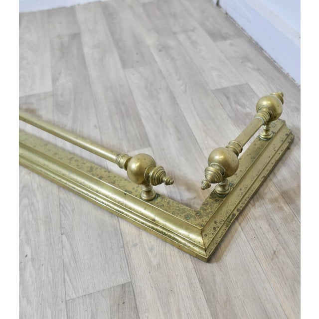 Gold Large Victorian Brass Fender For Sale - Image 8 of 8