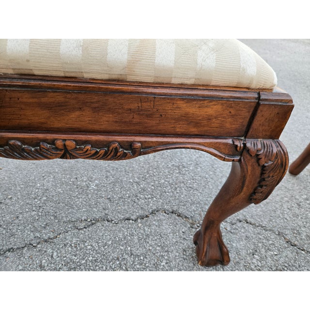 Brown 1970s Set of 6 Carved Chippendale Style Dining Chairs With Claw Feet For Sale - Image 8 of 11