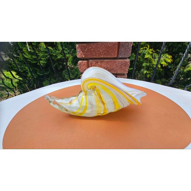 Glass Vintage Murano Glass Shell Cornucopia Vase, 1970s For Sale - Image 7 of 7
