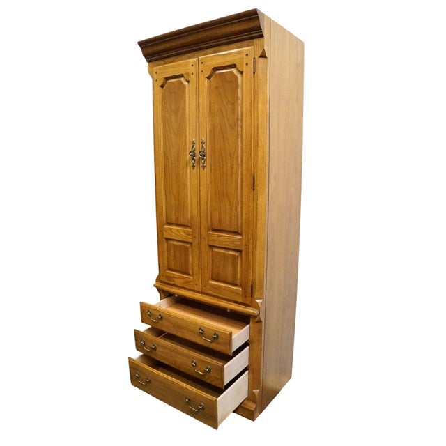 Thomasville Furniture American Oak Collection Rustic Early American 28" Pier Cabinet Wall Unit 18911-385 For Sale - Image 9 of 15