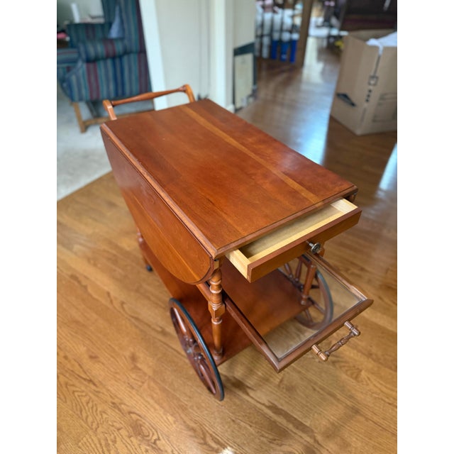 American Carl Forslund Serving Cart - Cherry Wood For Sale - Image 3 of 11
