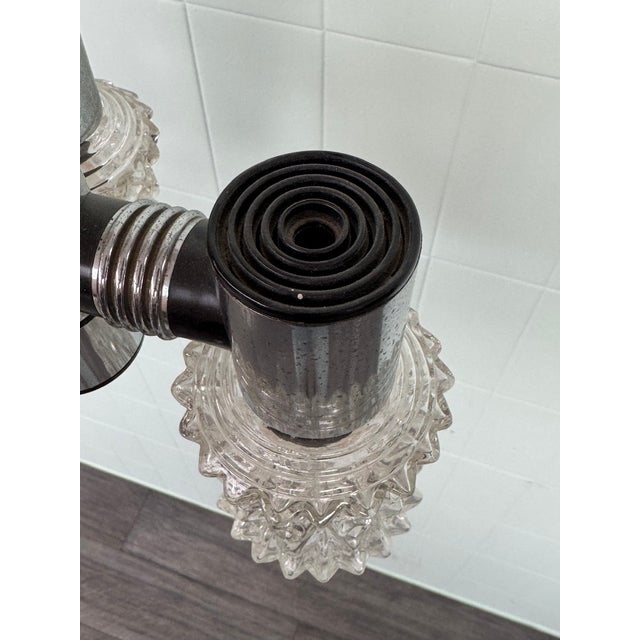 Italian Pendant Light in Glass and Steel from Targetti, 1970s For Sale - Image 9 of 18