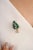 9.99 Cts Carved Leaf Emerald Diamond Brooch Pendant For Sale - Image 4 of 8