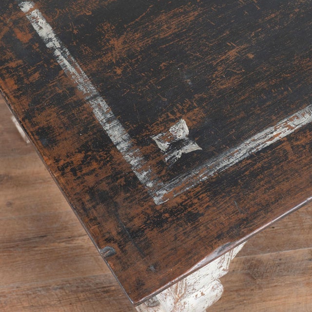 Mid 19th Century 19th Century Danish Painted Baroque Library Writing Table Console For Sale - Image 5 of 18