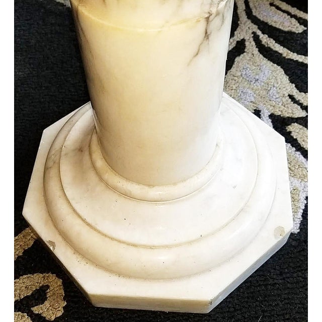 Stone Antique French Carrara Marble Pedestal For Sale - Image 7 of 8