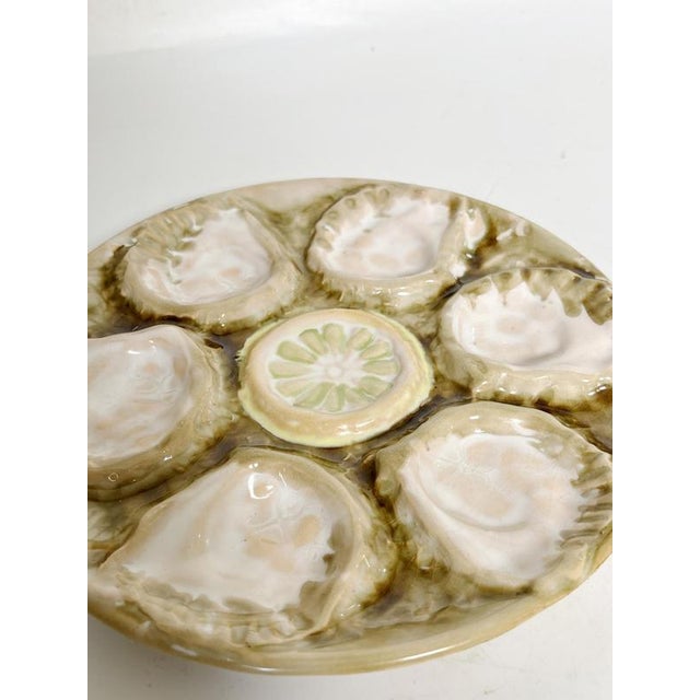 Beige Oyster Plates in Ceramic, France, 1970s, Set of 2 For Sale - Image 8 of 17