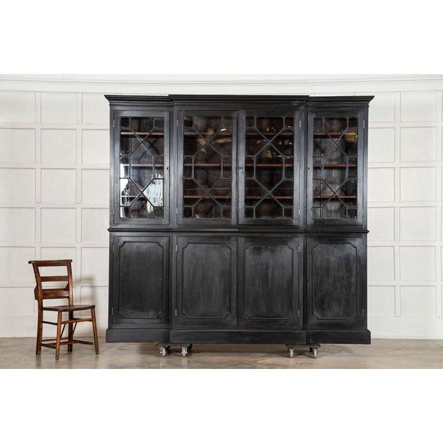 19th Century English Monumental Ebonised Mahogany Bookcase For Sale - Image 4 of 18