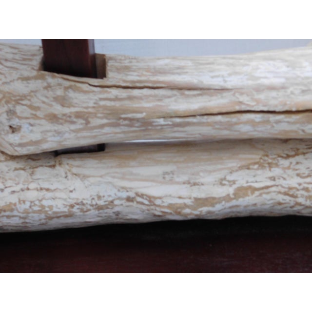 Wood Driftwood Look Double-Light Console Lamp For Sale - Image 7 of 7