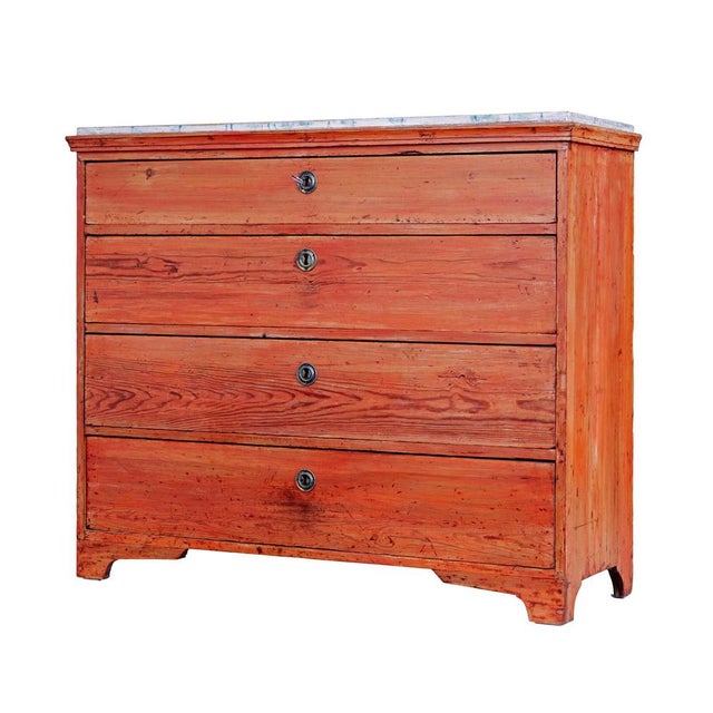Swedish Hand Painted Chest of Drawers in Pine For Sale - Image 10 of 10