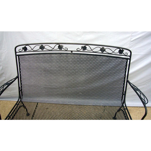 Mid-Century Modern Woodard Salterini Attributed Mt Vernon Patio Seating & Table Set, Loveseat Bench Cantilever For Sale - Image 3 of 7