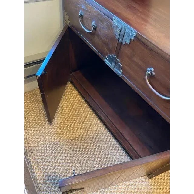 Mid 20th Century Asian Campaign Chest with Brass Mountings For Sale - Image 5 of 6