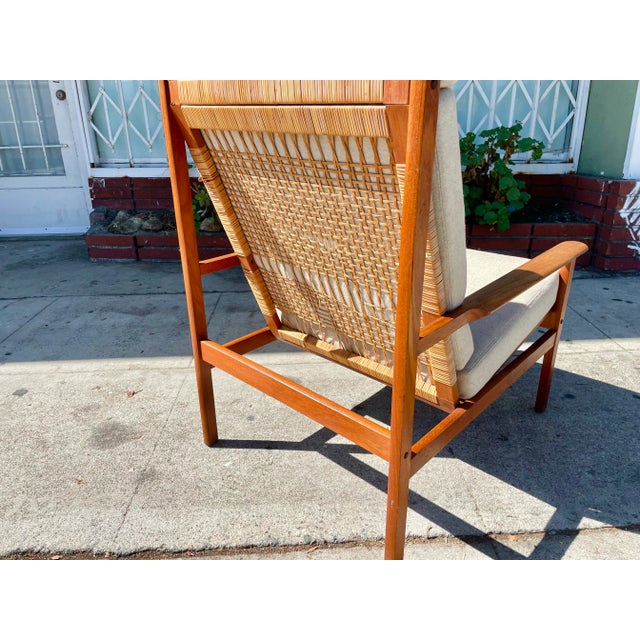 Brown 1960s Danish Modern Teak Lounge Chair by Hans Olsen for Juul Kristensen For Sale - Image 8 of 13