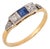1910s Edwardian Sapphire Diamond 18k Yellow Gold Ring, Size 6 For Sale