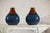Ceramic Pair of Artisan Ceramic Vases in Midnight Blue, Pre-Drilled for Lamp Conversion For Sale - Image 7 of 12