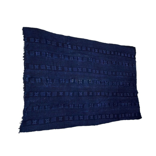 1980s Fine Indigo Cloth - Mossi Tribe Burkina Faso 60" H by 39" W For Sale - Image 5 of 6