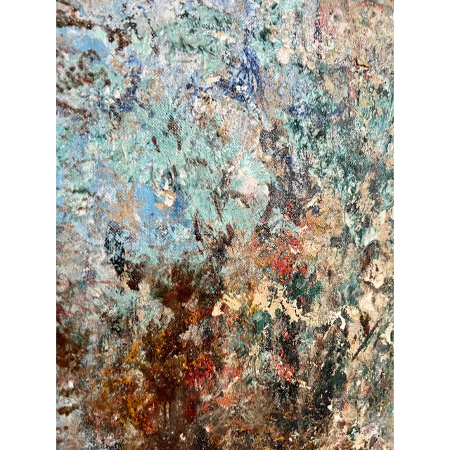 Attributed to Georges Noel, Abstract Expressionist Textured Art Informel Oil Painting Signed Noel For Sale - Image 4 of 17