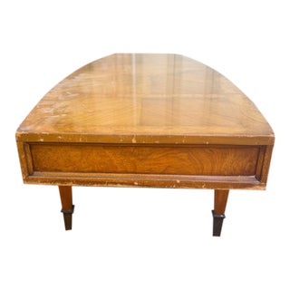 Vintage Mid-Century Modern Long Burlwood Coffee Table For Sale