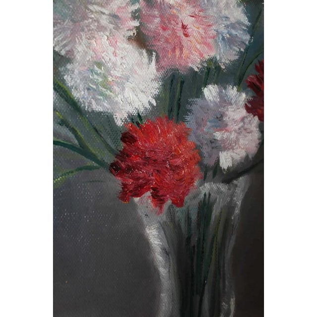 Paule Bisman, Floral Still Life, Oil on Canvas For Sale - Image 4 of 7