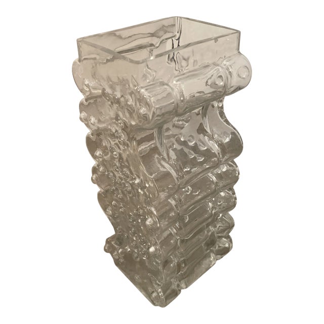 Mid - Century Modern Silhouette Textured Glass Vase For Sale