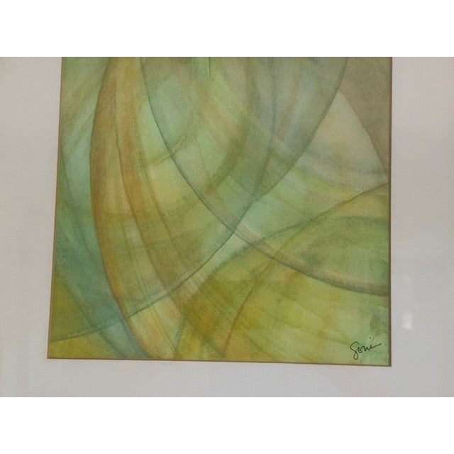 1990s Soni Wright Signed "Maru" Series Abstract Watercolor "Safe Voyage Home" For Sale - Image 4 of 9