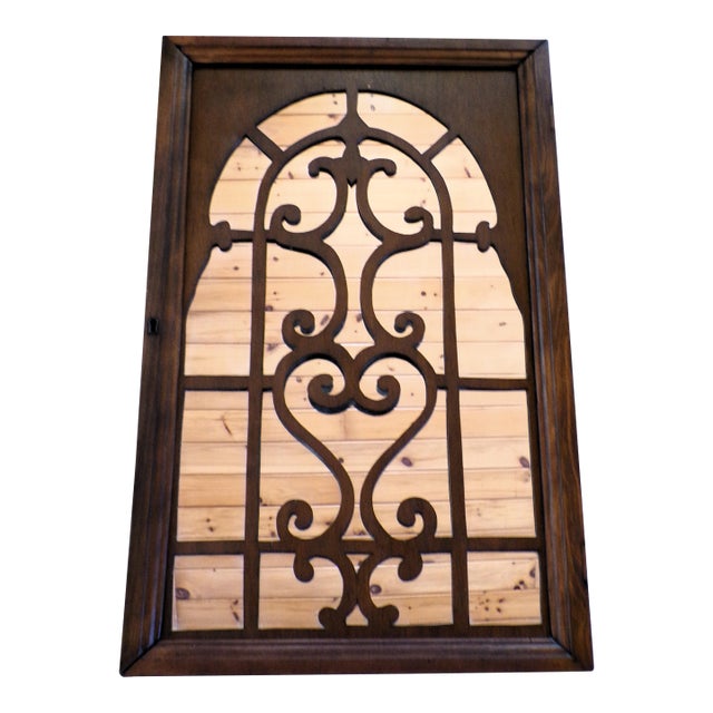 Vintage Wall Mirror with solid Walnut frame and Walnut veneer fretwork overlay in delicate patterns and designs. Ready to...