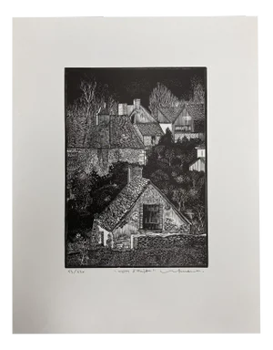 Jocelyn Mercier, Roofs of Anjou, Engraving on Paper, 1994