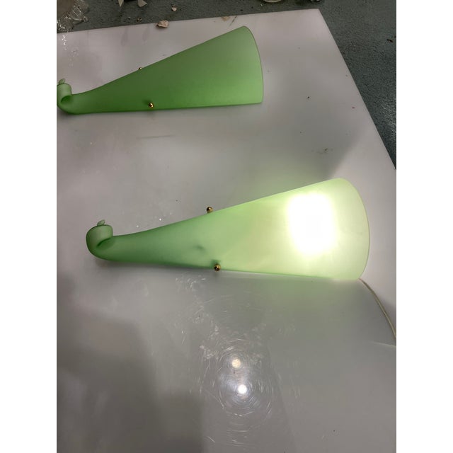 Green Murano Glass Sconces, 1970s, Set of 2 For Sale - Image 4 of 9