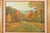 Mid 20th Century Original Artist Signed Scenic Fall Drive Oil Painting in Carved Giltwood Frame For Sale - Image 5 of 12