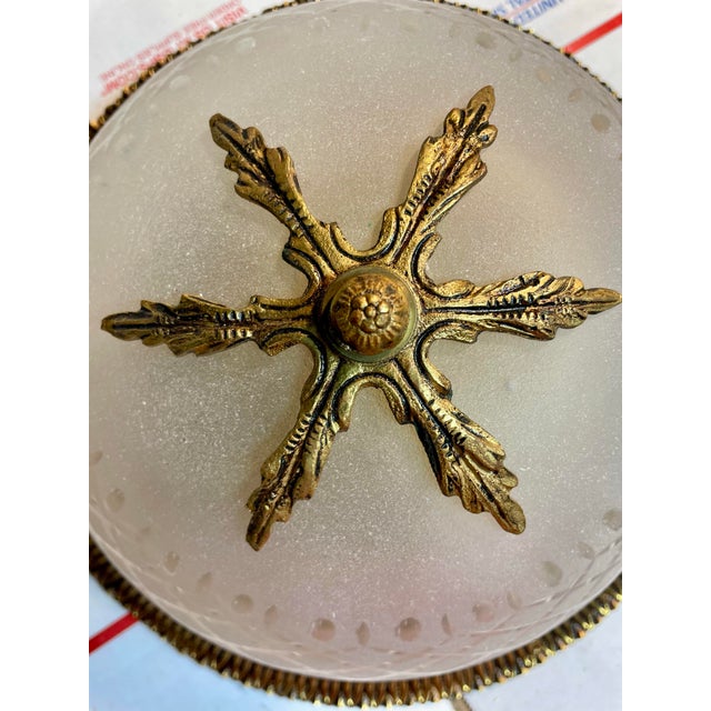 Gilt Bronze & Cut Glass Flush Mount Chandelier For Sale In New York - Image 6 of 12