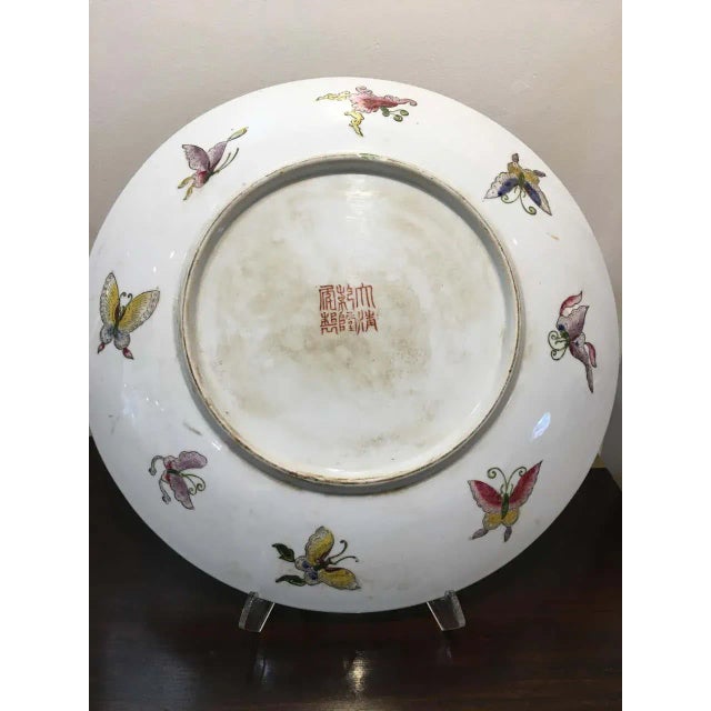 Ceramic Famille Rose Chinese Porcelain Charger Platters - a Pair For Sale - Image 7 of 9