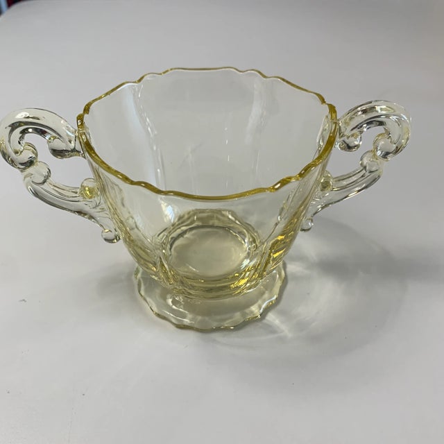 Glass Dessert Set in Antique Yellow For Sale - Image 7 of 13