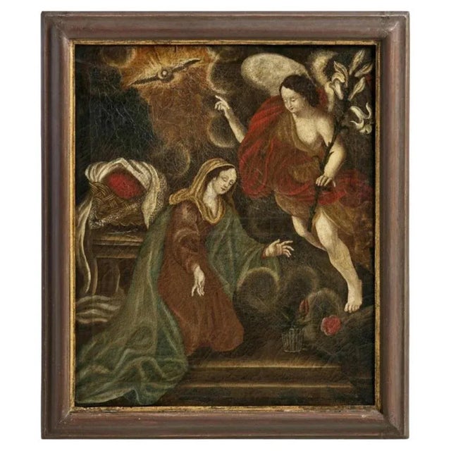 Italian School Artist, Announcement, Oil on Canvas, 17th Century, Framed For Sale - Image 6 of 7