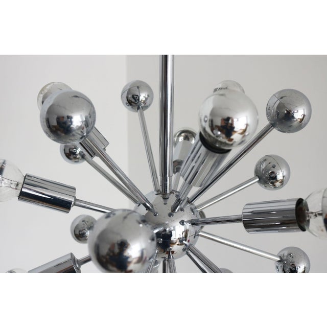 Silver Sputnik Italian Chrome Chandelier with Twelve Lights attributed to Goffredo Reggiani, 1970 For Sale - Image 8 of 12