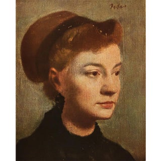 1940s After Edgar Degas "Head of a Young Woman" Vintage Swiss Full-Color Print For Sale
