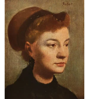 1940s After Edgar Degas "Head of a Young Woman" Vintage Swiss Full-Color Print
