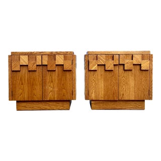 Vintage Lane Brutalist Nightstands - a Pair For Sale